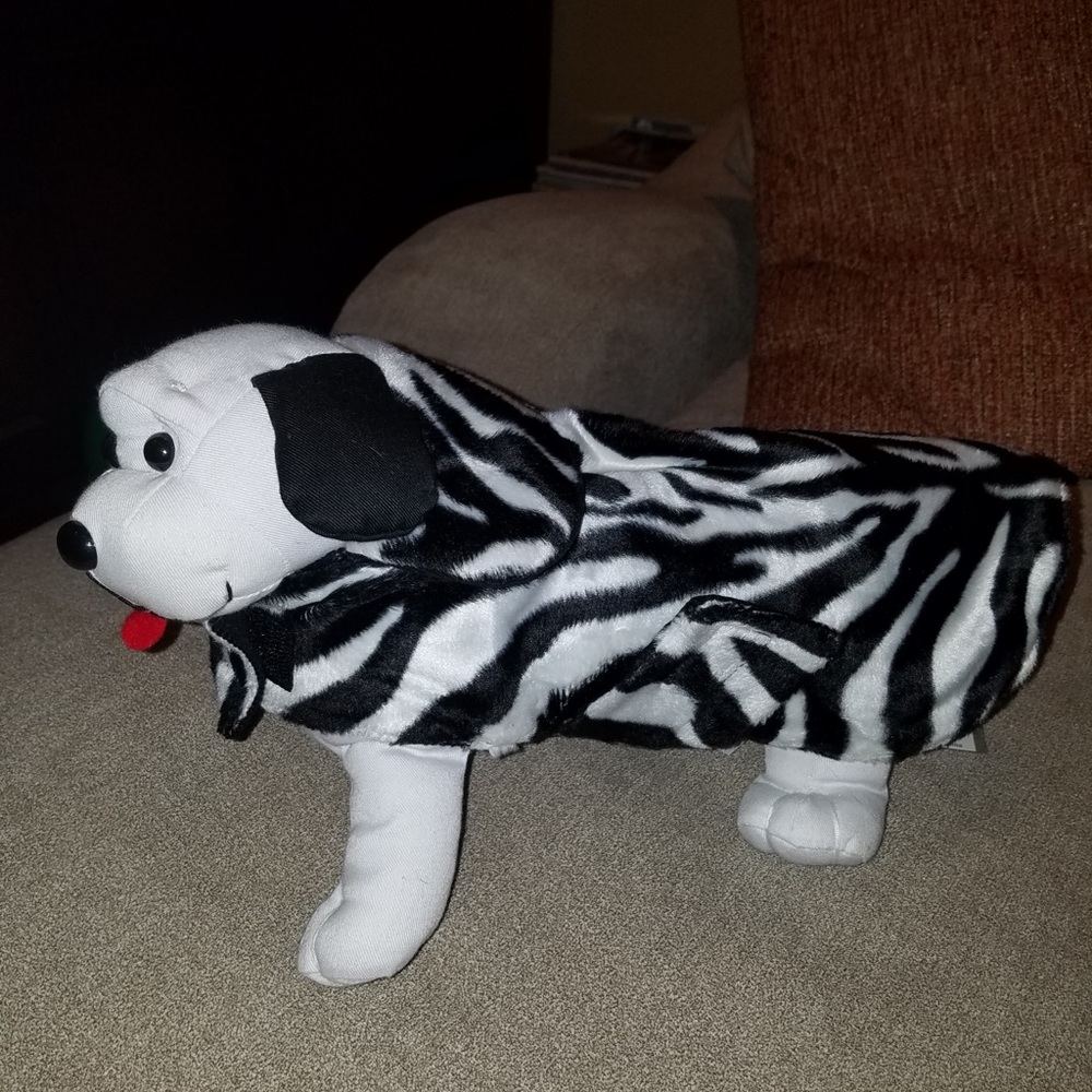 Zebra PrintFaux Fur With Corduroy Doggie Coat -New
